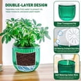 thumbnail image 5 of 3 Pack Self-Watering Hanging Plant Pots, Plastic Planters with Drainage Holes, 2 x 6.5in & 1 x 4.5in, with 3 Hooks for Indoor & Outdoor Plants, 5 of 8