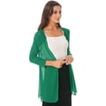 thumbnail image 4 of Yartina Long Plus Size Cardigans for Women Lightweight Open Front Cardigan Solid Chiffon Outerwear Green 4XL, 4 of 6