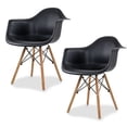 thumbnail image 1 of Sillas de Comedor Ergonomicas con Estructura de Madera Diseño Moderno Tipo Eames para Sala Oficina e Interiores Minimalistas con Soporte de Acero Set 2 Piezas Negro, 1 of 5
