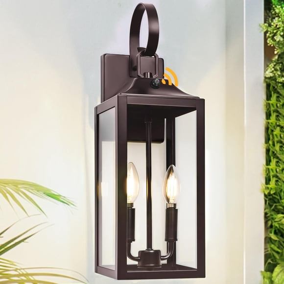 Lámpara de pared exterior Yolsunes, 48 cm, impermeable desde el anochecer hasta el amanecer