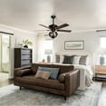 thumbnail image 3 of Parrot Uncle 52 Inch Farmhouse Black Ceiling Fan with Lights and Remote Control Chandelier Fans, 3 of 11