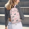 thumbnail image 5 of Bingfone Cute Cartoon Panda Print Canvas College Laptop Backpack, Large Capacity Lightweight College Bookbag Casual Daypack-Small, 5 of 5
