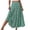 #250409A156 Green, variant on Womens Boho Floral Print Elastic High Waist Pleated A Line Maxi Skirt