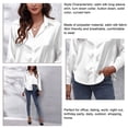 thumbnail image 4 of Camisa de manga larga Nikou para mujer con botones de seda satinada, 4 of 5