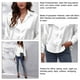 thumbnail image 2 of Top Informal Para Mujer, Blusa De Manga Larga De Seda Satinada Con Botones, Moda Suave Para El Hogar, La Oficina Y Las Citas ANGGREK Blanco XXL, 2 of 5