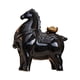 thumbnail image 1 of Figura de caballo, escultura de cerámica, decorativa, de lujo, para escritorio. Lingote de oro y negro, 1 of 9