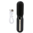 thumbnail image 2 of Negative Ion Hair Straightener Brush with Curling Straightening Dual Use, Rechargeable Electric Comb for Home, Hair Straightening Iron Brush, for Outdoor, 2 of 7