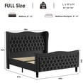 thumbnail image 7 of Miniyam Velvet Full Size Bed with Button-Tufted Wingback Headboard for Adult, Black, 7 of 7