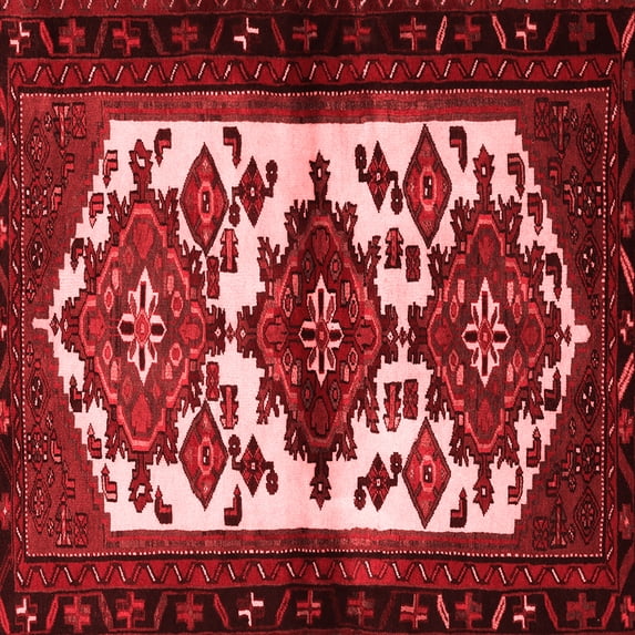 Ahgly Company Indoor Square Persian Red Traditional Area Rugs, 8' Square