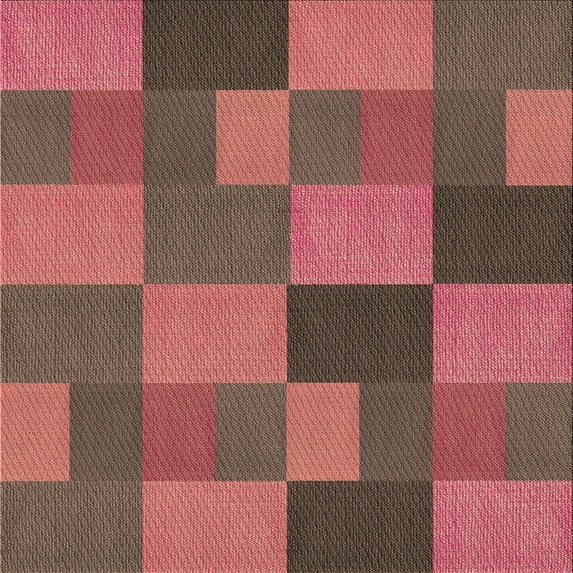 Ahgly Company Indoor Square Patterned Copper Red Pink Area Rugs, 6' Square