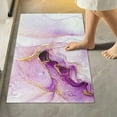 thumbnail image 2 of Dreamtimes Purple Marble Ripple Bath Mat Set Soft High Absorbent Non Slip Rectangular Bath Rug+U-Shaped Toilet Mat, Non-Slip Bath Carpet Bath Mats for Bathroom 17.3"x13.4"+23.6"x15.7", 2 of 5