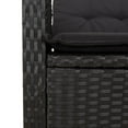 thumbnail image 5 of vidaXL Reclining Garden Bench with Cushions Black Poly Rattan, 5 of 5