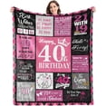 thumbnail image 1 of LHSHID 40th Birthday Gifts for Women Blanket40th Birthday Decorations Women40 Year Old Birthday Gifts for WomenBirthday Gifts for WomenHerSisterSoft Throw Blanket 60"x80", 1 of 7