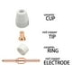 thumbnail image 2 of 140 piezas de aire electrodo boquilla consumibles divisor de taza Kit extendido 0 4040a para PT-31 -40/antorcha de corte-40, 2 of 9