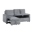thumbnail image 2 of CoSoTower 70"W Gray Corduroy Sofa with Pull-Out Chaise, Underseat Storage, Side Pocket, 2 of 9