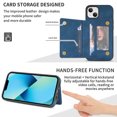 thumbnail image 3 of Feishell for Apple iPhone 13 Back Flip Case with Credit Card Slots,Shockproof Durable PU Leather Magnetic Button Adjustable Kickstand Wallet Phone Case for Women Men,Blue, 3 of 8