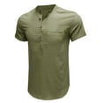 thumbnail image 6 of WAVSUF Lapel polo Shirt for Mens Soft Pique Polos Fashionable Round Neck Button Cotton T-Shirt Army Green Size 2XL, 6 of 7