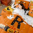 thumbnail image 6 of Homewish Colorful Halloween Initial R 7 Pieces Full Size Bedding Sets,Cute Ghost ABC Themed Full Size Bed in a Bag,Halloween Reversible, 6 of 8