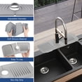thumbnail image 5 of Silicone Sink Splash Guard, TeqHome 14.56"x5.51" Faucet Splash Mat, Slope Type Faucet Water Catcher Mat, Faucet Handle Drip Catcher Tray Mat for Kitchen Counter and Bathroom Grey, 5 of 11