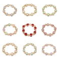thumbnail image 2 of Xiao Hua Pulseras de mujer de acero inoxidable con cristales degradados y esmaltado de colores, color verde y blanco., 2 of 4