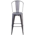 thumbnail image 3 of 30'' High Clear Coated Indoor Barstool with Back, 3 of 9