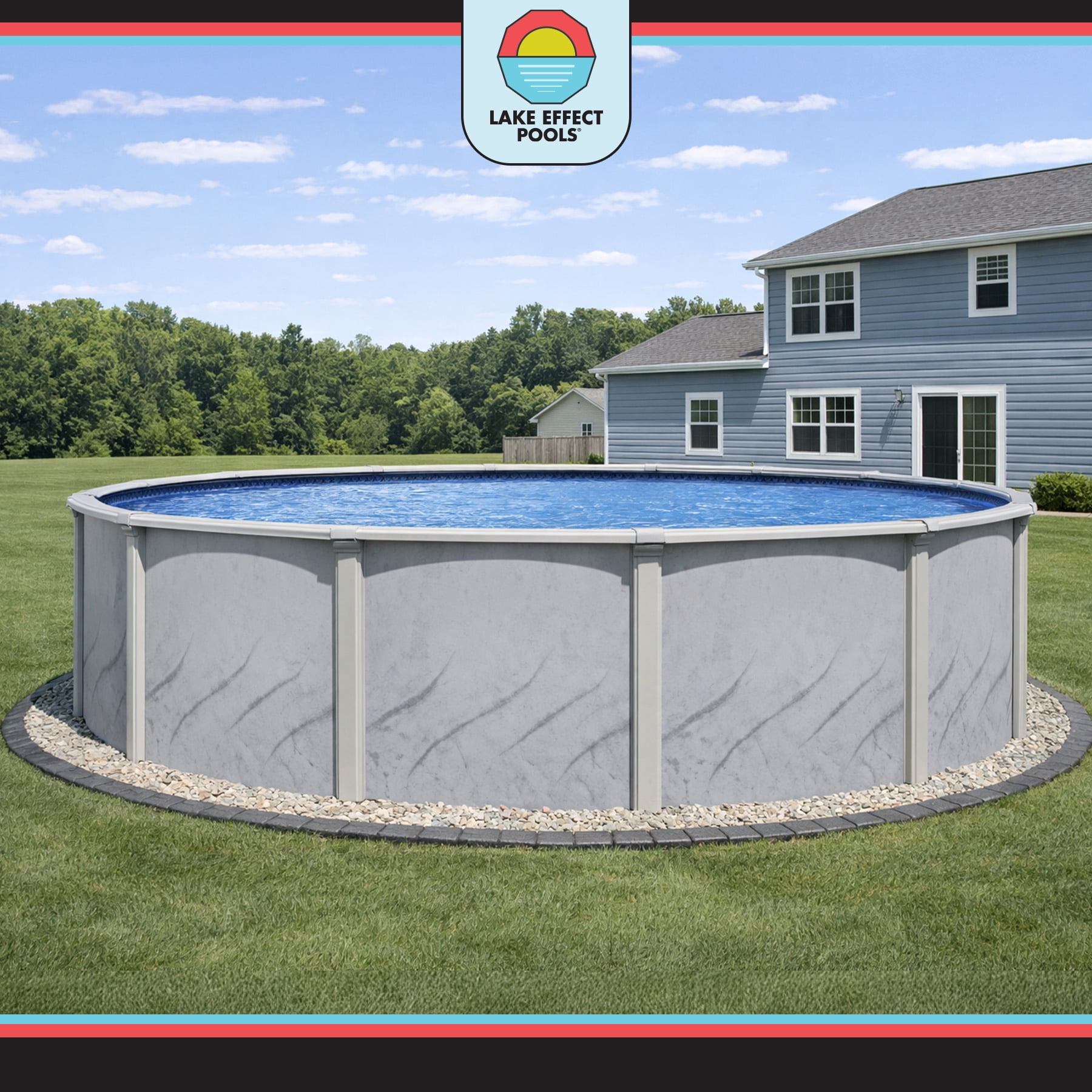 Lake Effect Pools Galleria 27' x 52" Round Resin Protected Steel Sided Above Ground Swimming Pool