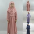 thumbnail image 5 of Otqutp 2pcs Girls Muslim Abaya Prayer Dress with Hijab 𝗜slamic Middle Eas𝘁 Arab 𝗗ubai Robe Full Cover Ramadan Eid Clothes, 5 of 5