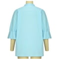 thumbnail image 5 of ChaoHeng Plus Size Women Tops Short Sleeve Printed Tops with Sleeves Women Casual Bohemian Style Half Sleeve Solid Cotton Linen Shirt Top Short Sleeve Stand Collar Tops Shirt Blouse, 5 of 9