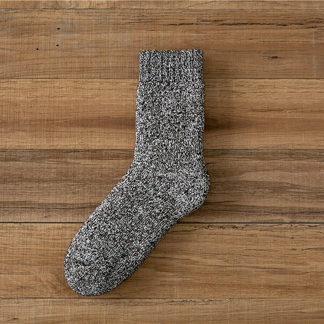 TIMIFIS Mens Fuzzy Slipper Socks Warm Thick Heavy Fleece Lined Mid Tube Socks Daily Solid Color Cozy Crew Sock