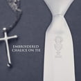 thumbnail image 6 of Boy's White Satin First Communion Tie with Embroidered Chalice, 6 of 7