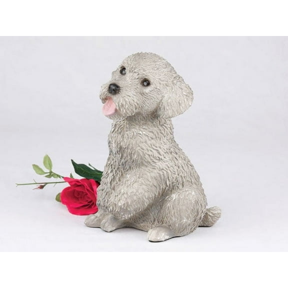 Miniature Poodle Gray Cremation Pet Urn for a Dog Memorial in remembrance of your beloved family pet.