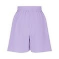 thumbnail image 4 of cocolona Womens Summer Casual Flowy Shorts Elastic Waist Drawstring Wide Leg Shorts Vacation Beach Shorts with Pockets Purple XL, 4 of 6