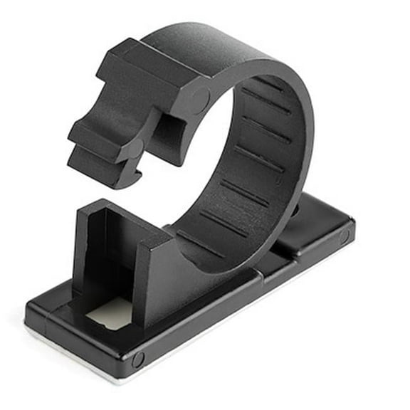 100 Adhesive Cable Management Clips, Black