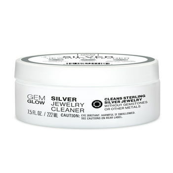 Gem Glow Sterling Silver Jewelry Cleaner, Removes Tarnish, 7.5 fl oz, inc Jewelry dipping basket