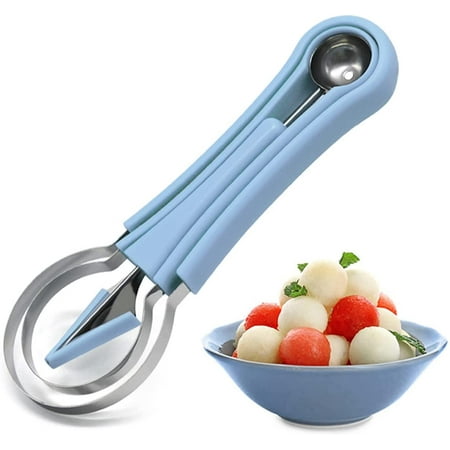 

Suuker Melon Baller Scoop Set Professional 4 In 1 Stainless Steel Watermelon Cutter Fruit Carving Tools Set Fruit Scooper Seed Remover Watermelon Knife for Dig Pulp Separator Fruit Slicer