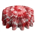 thumbnail image 4 of Colorful Tie Dye Pattern Round Tablecloth 60"x60",Wrinkle Wipeable Table Cloth for Kitchen Dining Room Picnic Patio Party, 4 of 6