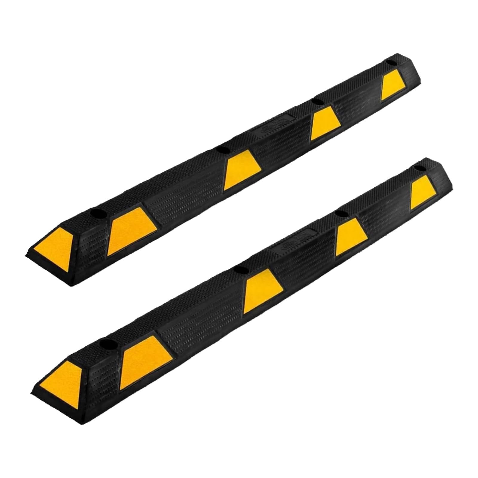 Wisykoke 1 Pack 6ft Curb Parking Garage Floor Stopper, 72 Inch Heavy Duty Rubber Parking Curb with Yellow Reflective Stripes, Rubber Parking Lot Stopper for Vehicles Truck Driveway