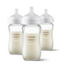 Philips Avent Natural Glass Baby Bottles with Natural Response Nipples (Medium Flow, Flow 3), 8oz, 3-Pack, SCY913/03