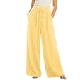 thumbnail image 2 of Sunnin Womens Pleated Wide Leg Pants Polka Dot Drawstring Waist Flowy Vacation Trousers, 2 of 6