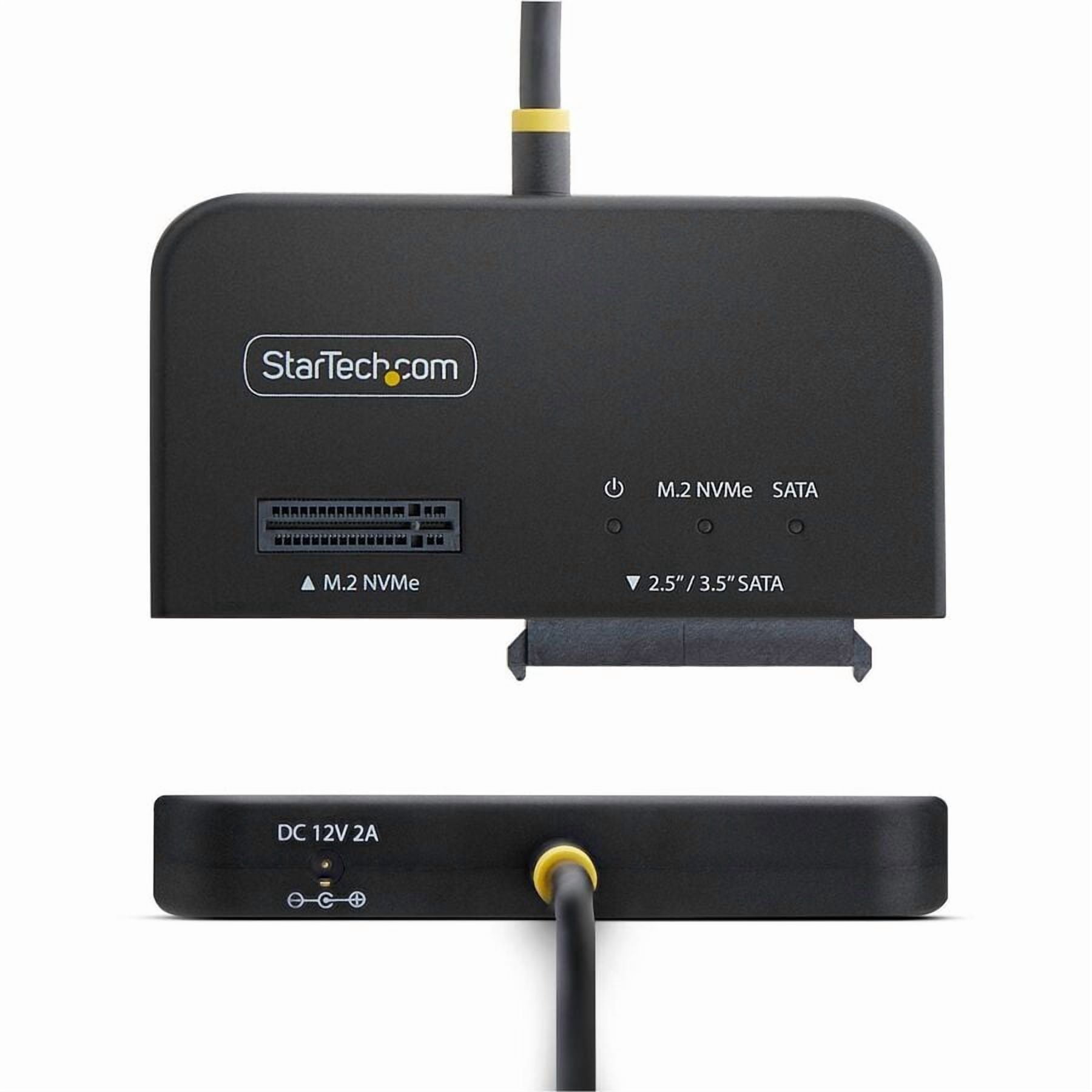 StarTech USB-C/USB-A to M.2 NVMe and 2.5in/3.5in SATA Adapter, 10Gbps, Tool-Free External SSD Hard Drive Reader, B+M/M-Key