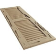 thumbnail image 6 of Ekena Millwork 18"W x 28"H Rustic Two Equal Louver Pecky Cypress Faux Wood Shutters (Per Pair), Primed Tan, 6 of 11