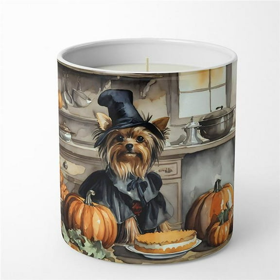 Carolines Treasures DAC1824CDL 10 oz Unisex Yorkie Fall Kitchen Pumpkins Decorative Soy Candle