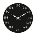 thumbnail image 4 of DimyFew Horloge Murale Silencieuse Tableau Noir Mathématiques Moderne Ronde Suspendue Décorative Sans Tic-Tac Bois Formule Unique Montre Adaptée pour Salon Bureau à Domicile Chambre Classe Style B, 4 of 8