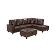 thumbnail image 5 of 3 Pc Sectional Sofa Set, (Brown) Faux Leather Right -Facing Chaise With Free Storage Ottoman, 5 of 6