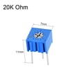 thumbnail image 2 of Uxcell 3362 Trimmer Potentiometer 20K Ohm Top Adjustment Variable Resistors 10pack, 2 of 3