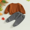 thumbnail image 4 of Halloween Outfit Baby Boys Pumpkin Sweatshirt Tops + Long Pants 2Pcs Set 0-3 Years, 4 of 6
