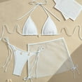 thumbnail image 2 of Women's 3 Piece Bathing Suit Triangle Bikini Swimsuit Halter with Cover Up Skirt, 2 of 3