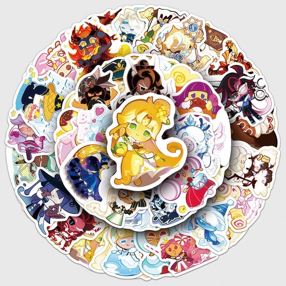 50 PCS For Cookie Run Kingdom Theme Water Bottle Stickers for Teens,Holiday Waterproof Vinyl Party Stickers for Suitcases,Laptop,Skateboard Stickers for Gift