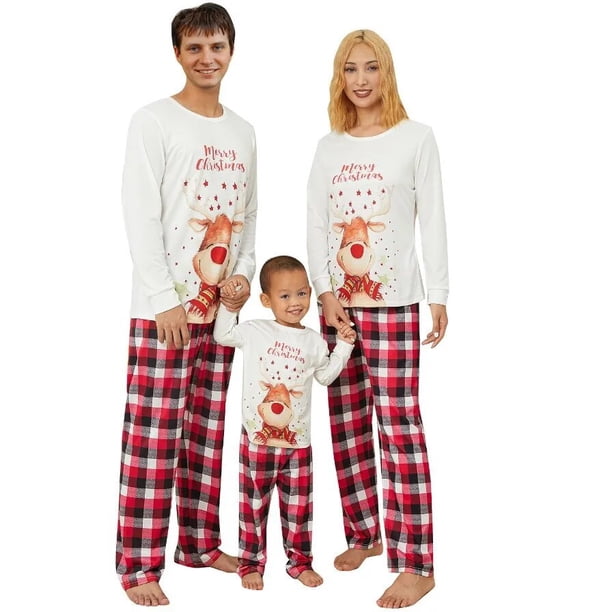 Merry Christmas Pajamas Set for Family Mother Father Kids Baby Dog Matching Clothes Cute Soft 2 Pieces Suit Sleepwear Xmas Look