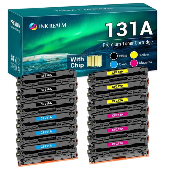 Cool Toner Pro 12-Pack Compatible Toner Replacement for CF211A CF212A CF213A LaserJet Pro 200 Color M251n M251nw, MFP M276n M276nw Pritner Ink 3x Black, 3x Cyan, 3x Magenta, 3x Yellow